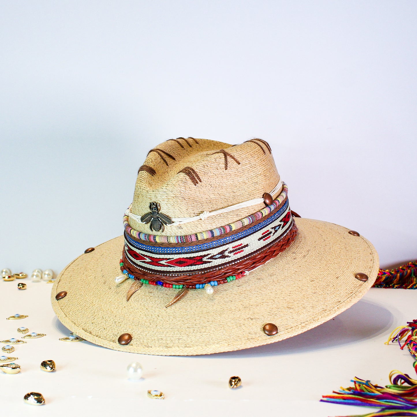 BEE LEATHER HAT